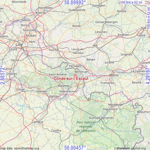 Condé-sur-l’Escaut on map