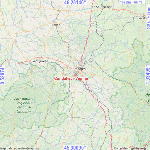 Condat-sur-Vienne on map