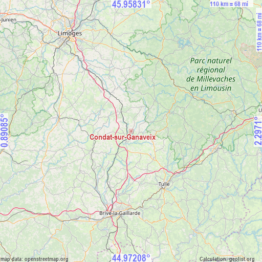 Condat-sur-Ganaveix on map