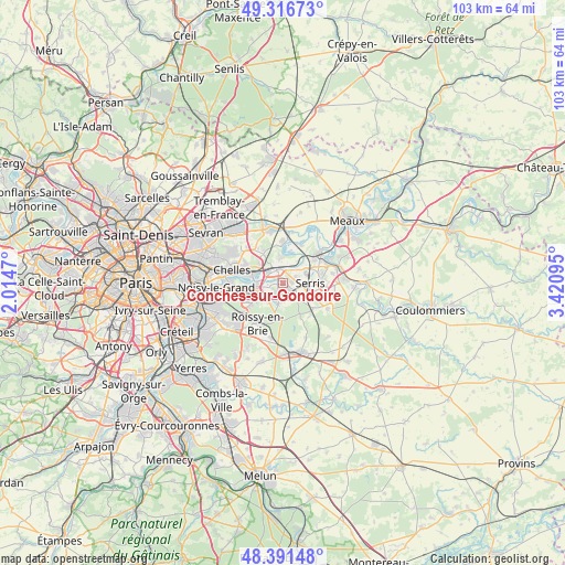 Conches-sur-Gondoire on map