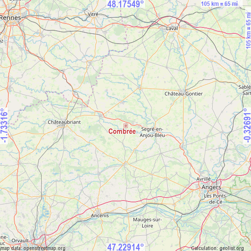 Combrée on map