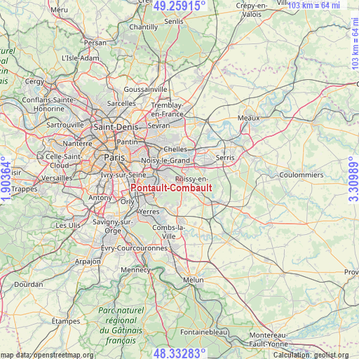 Pontault-Combault on map