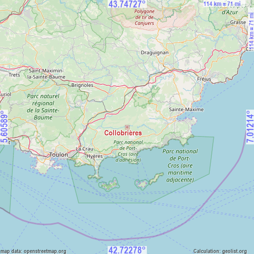 Collobrières on map