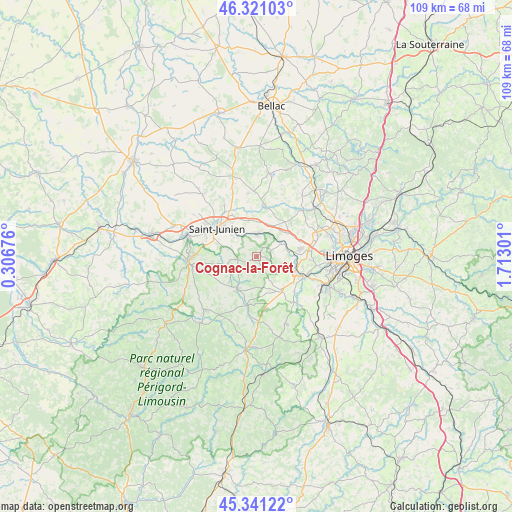 Cognac-la-Forêt on map