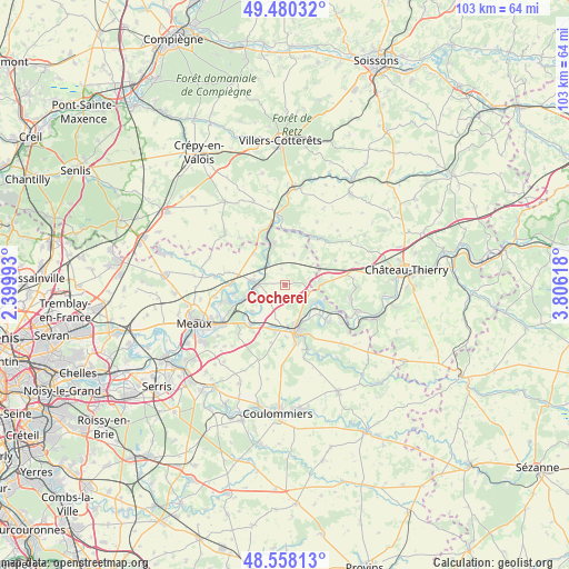 Cocherel on map