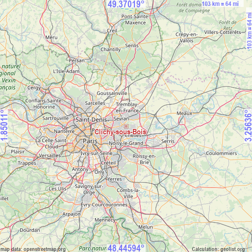 Clichy-sous-Bois on map