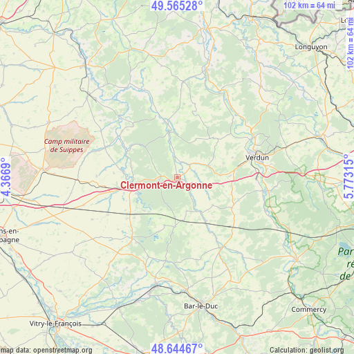 Clermont-en-Argonne on map