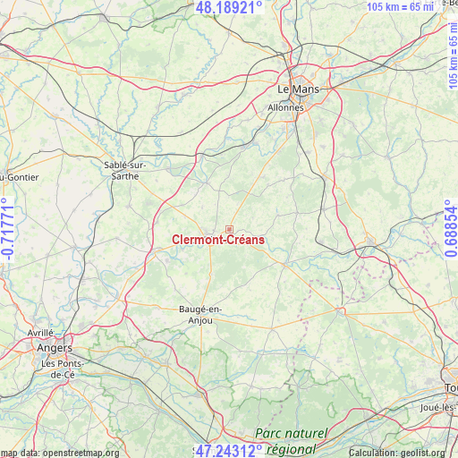 Clermont-Créans on map