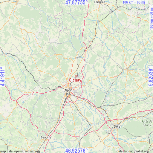 Clénay on map