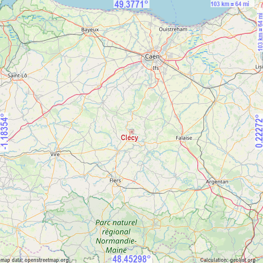 Clécy on map