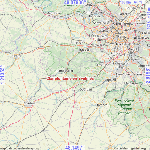 Clairefontaine-en-Yvelines on map