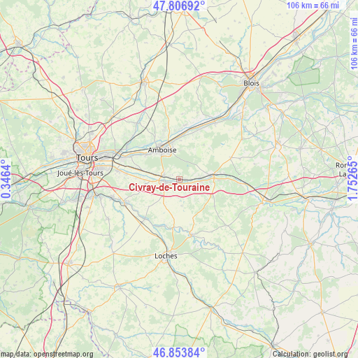 Civray-de-Touraine on map