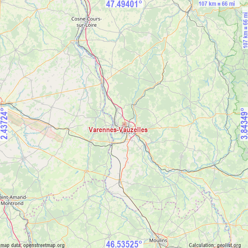Varennes-Vauzelles on map