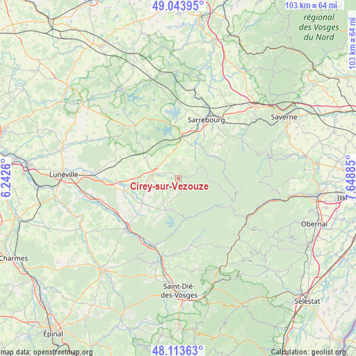 Cirey-sur-Vezouze on map