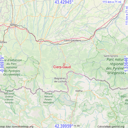 Cierp-Gaud on map