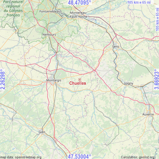 Chuelles on map