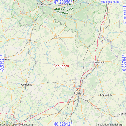 Chouppes on map