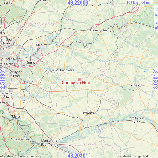 Choisy-en-Brie on map