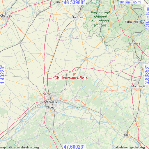 Chilleurs-aux-Bois on map