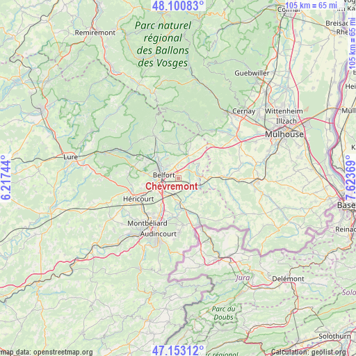 Chèvremont on map