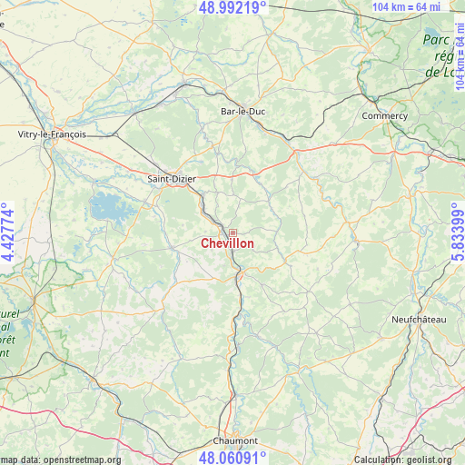 Chevillon on map