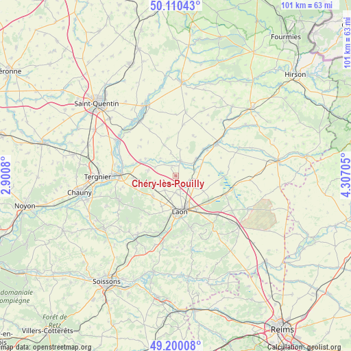 Chéry-lès-Pouilly on map