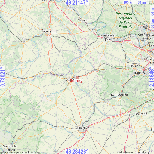 Cherisy on map