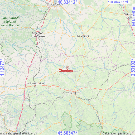 Chéniers on map