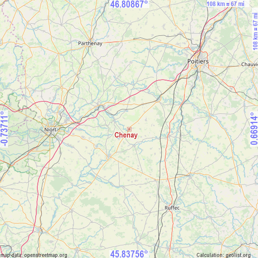 Chenay on map