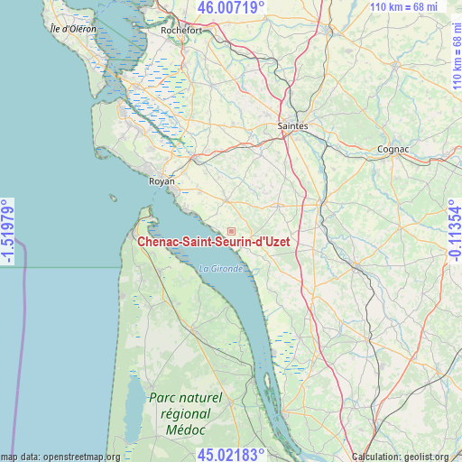 Chenac-Saint-Seurin-d'Uzet on map