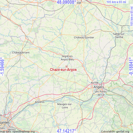Chazé-sur-Argos on map