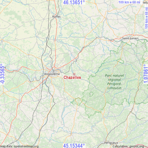 Chazelles on map