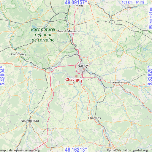 Chavigny on map