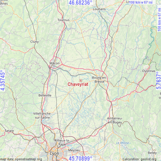 Chaveyriat on map