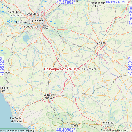 Chavagnes-en-Paillers on map