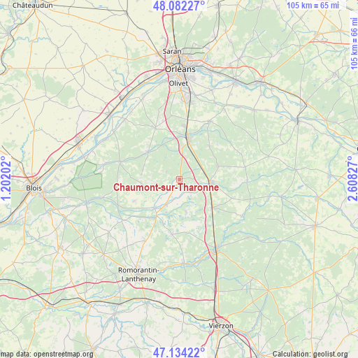 Chaumont-sur-Tharonne on map