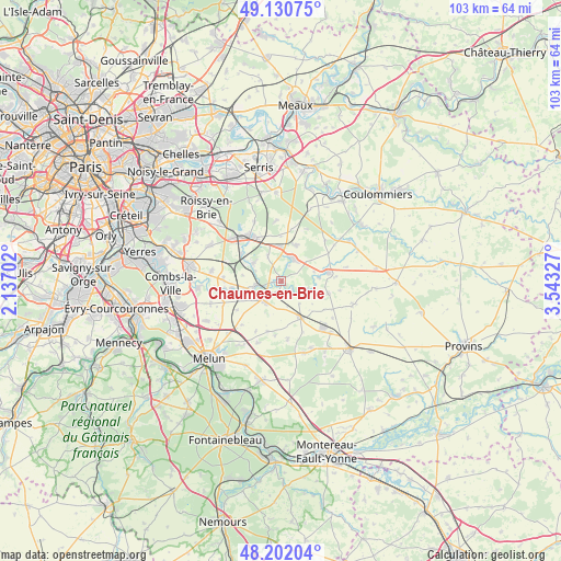 Chaumes-en-Brie on map