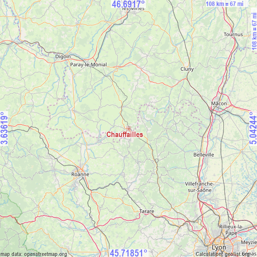 Chauffailles on map