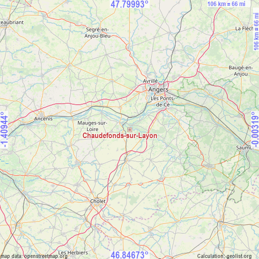 Chaudefonds-sur-Layon on map