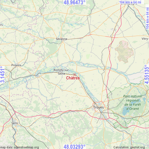 Châtres on map