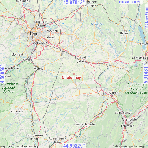 Châtonnay on map