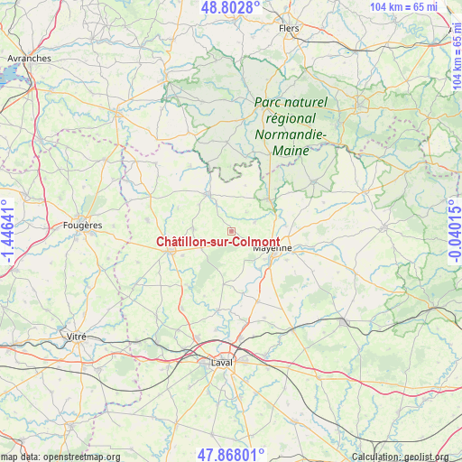 Châtillon-sur-Colmont on map