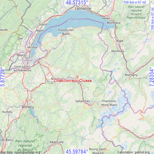 Châtillon-sur-Cluses on map