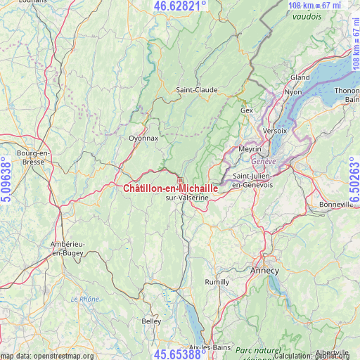 Châtillon-en-Michaille on map