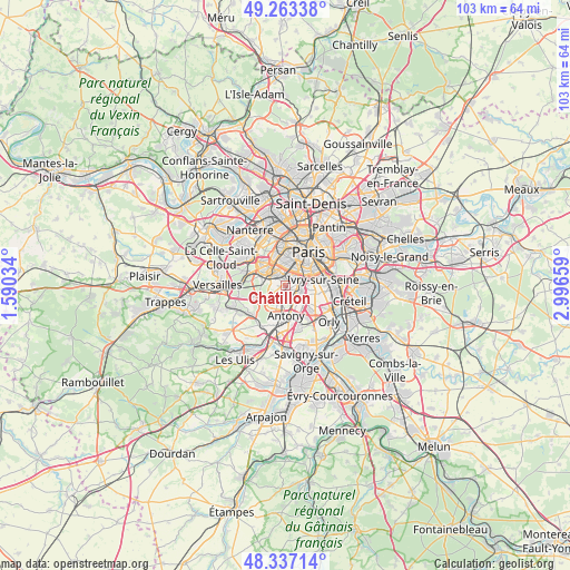 Châtillon on map