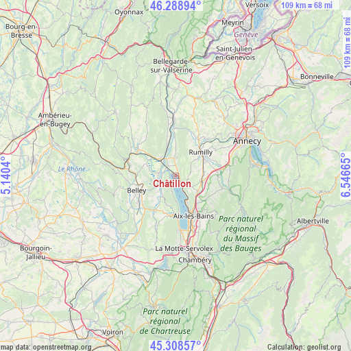 Châtillon on map