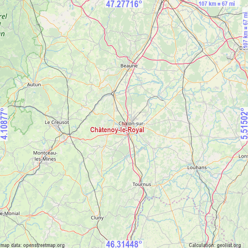Châtenoy-le-Royal on map