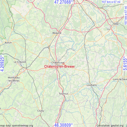 Châtenoy-en-Bresse on map