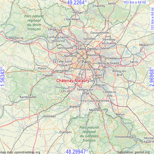 Châtenay-Malabry on map