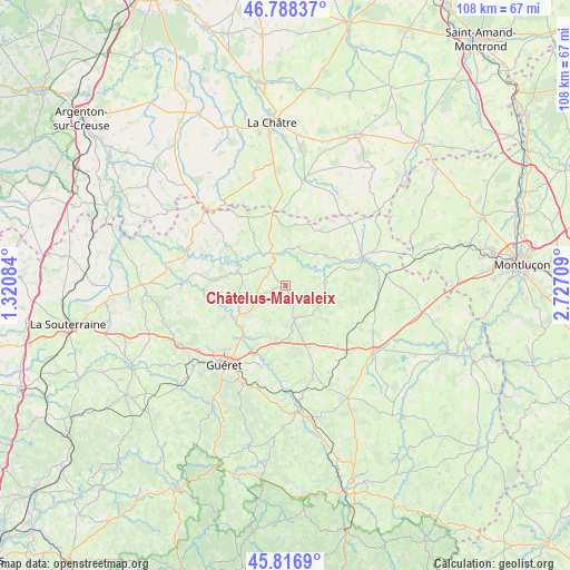 Châtelus-Malvaleix on map